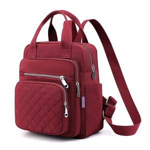 Small Backpack for Women Casual Quilted Square Bag Waterproof Multi Pockets😗